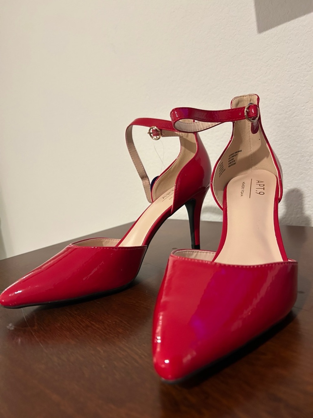 Apt. 9 Yavalli Red Patent Pointed-Toe Ankle-Strap Pumps